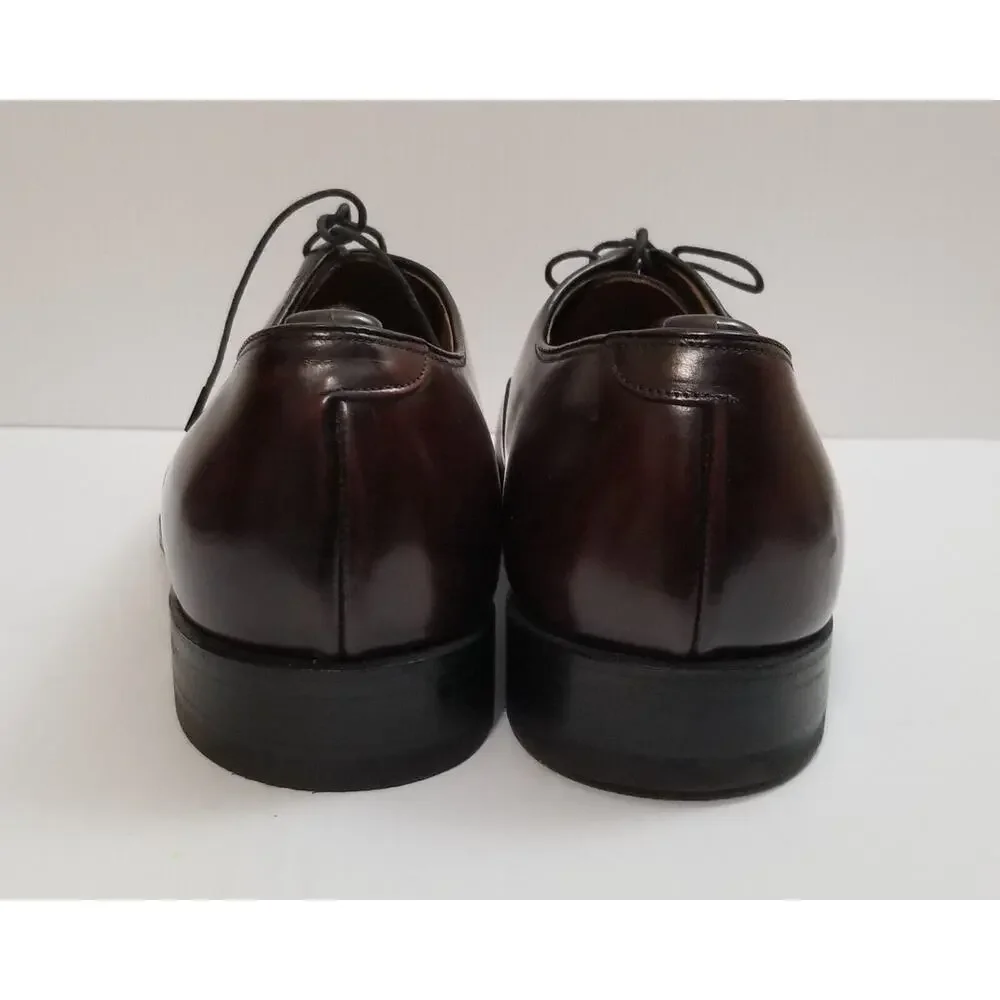 Johnston & Murphy MELTON Burgundy Cap Toe Calfskin Oxford Shoe Size 7.5 USA Made